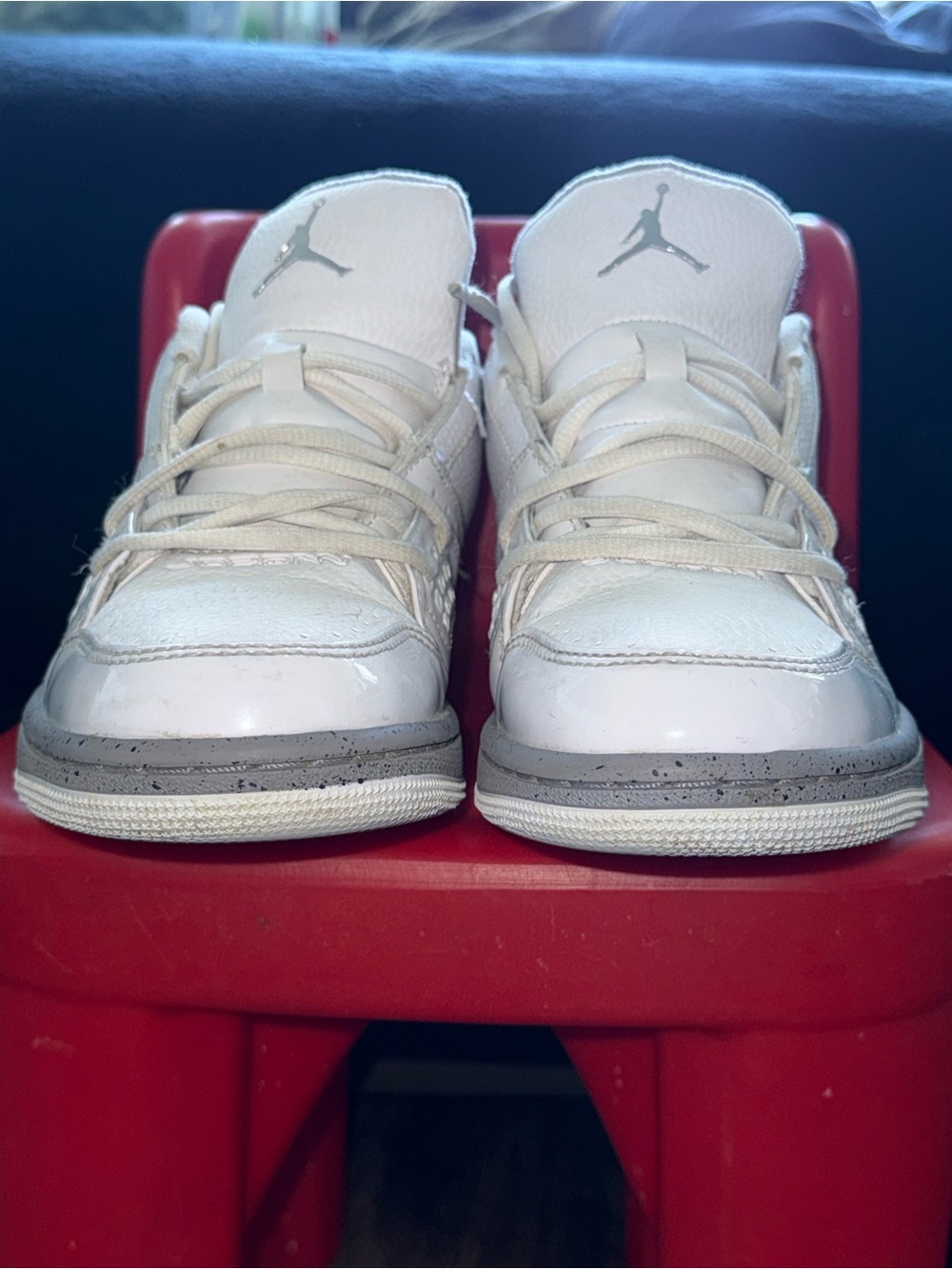 Jordan White & Gray Low Top Sneaker